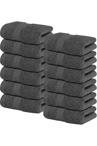 Infinitee Xclusives [12 Pack] Premium Sadow Grey Wash Cloths and Face Towels,...