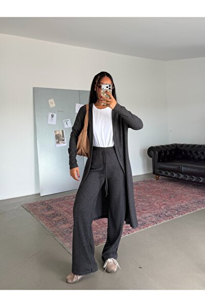 myd Long Cardigan Camisole Set - Smoked
