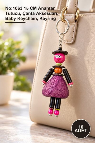 Yenilig 10 Pieces Baby Keychain – No:1063 15 cm Key Holder, Bag Accessory, Ba...
