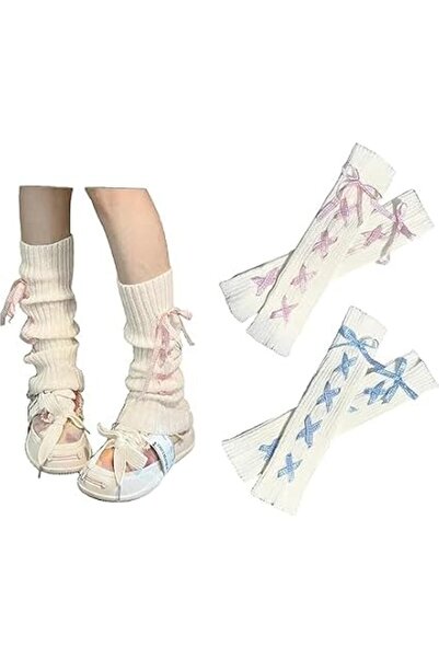 KASTWAVE 2 Pairs Women's Kawaii Knit Leg Warmers Cute Costume Legwarmers Ball...