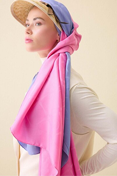 Imannoor İman I Baklava Pink Ramy Jacquard Shawl 70X190