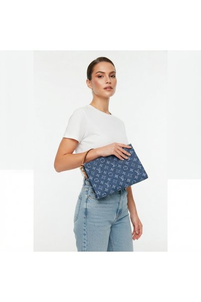 Genel Markalar DENİM DESENLİ CLUTCH ÇANTA