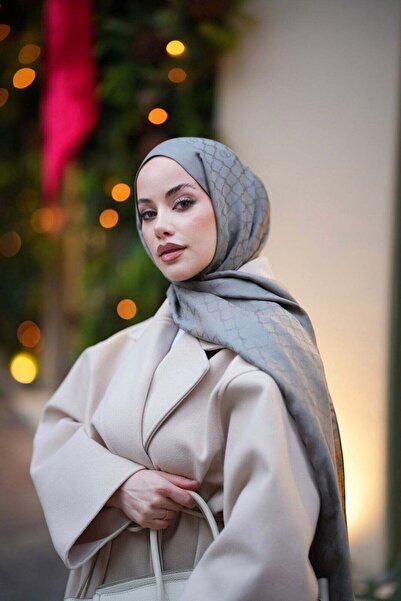 Imannoor Window Cage Gray Ramy Jacquard Shawl 70X210