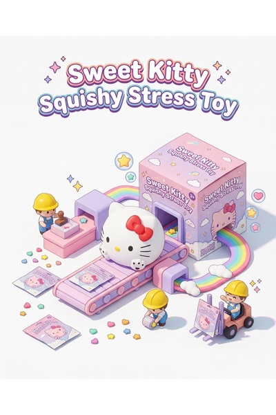 HOME MODE Sweet Kitty Squishy Stress Toy – Super Soft Slow Rising Sensory Fid...