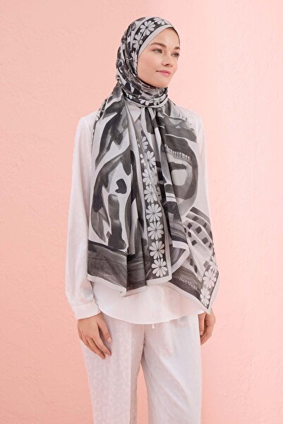 Imannoor Double Saks Gray Cotton Shawl 70X210
