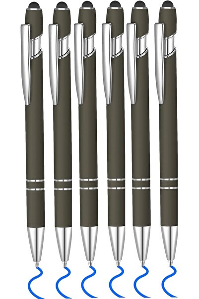 GENERAL 6 Pcs Blue Ink Ballpoint Pen with Stylus Tip 2 in 1 Ballpoint Pen Met...