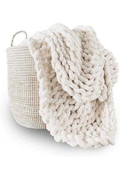 GENERAL Adyrescia Chunky Knit Blanket Throw | 100% Hand Knit with Jumbo Cheni...