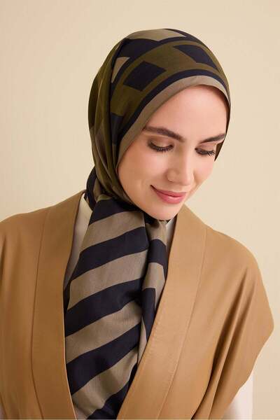 Imannoor Çizgi Noor Red Floş Viscose Shawl 72X212