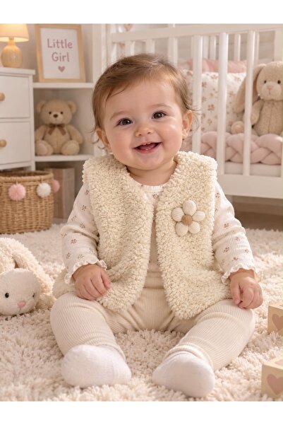 Baby Mii Papatyalı Kuzu Yelek