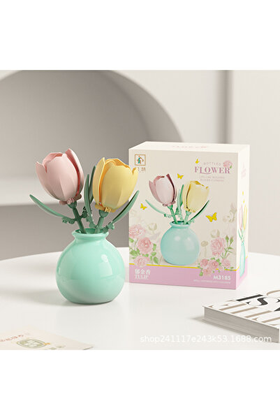 Choice With a vase Tulip Building block pot plant bouquet of flowers, roses, ...