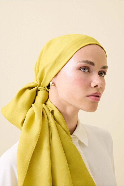 Imannoor İman I Baklava Mustard Ramy Jacquard Shawl 70X190