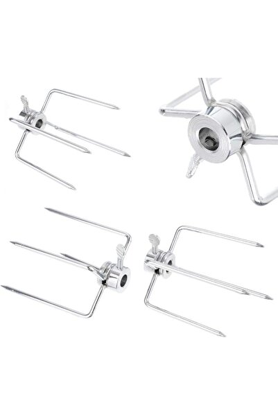 GENERAL 4 Pack Stainless Steel 304 Universal Grill Rotisserie Meat Forks Set ...