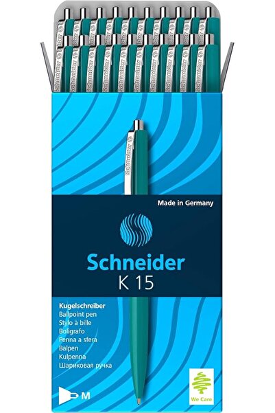 SCHNEIDER قلم حبر جاف قابل للسحب K 15، خط أخضر ثابت، عرض الخط متوسط، عبوة من ...
