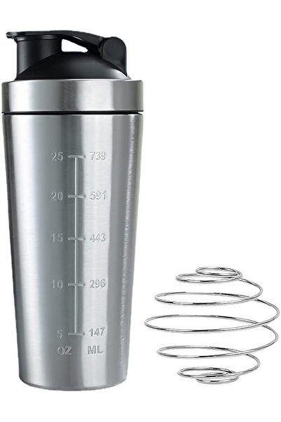 KOWVOWZ Protein Shaker Stainless Steel, 750 ml Blender Bottle Shaker with Sca...
