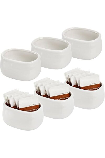 AZONEE Sugar Packet Holder, 6 Pack Ceramic Sugar Caddy for Sweetener, Classic...