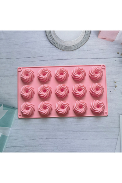 Choice 011pink 15 ثقوب على شكل حلزوني قالب كعكة سيليكون موس حلوى خبز شوكولاتة...