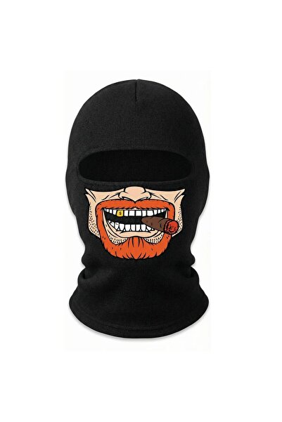 Şerife Hanım Unisex Bearded Cigar Printed Balaclava 1 Piece One Size Viscose ...