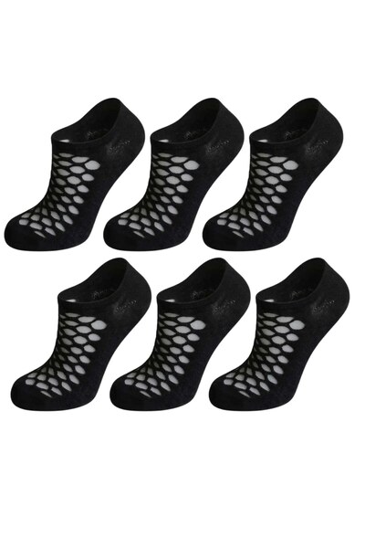Şerife Hanım Women's Black 6-Piece Mesh Ballerina Socks Low Cut Thin Flexible...