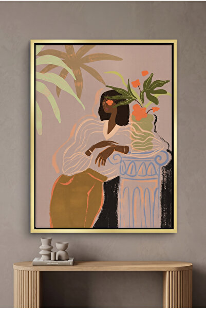 Jasmine Art Muted Botanical Portrait Nature Wall Art | Portrait Framed Canvas...