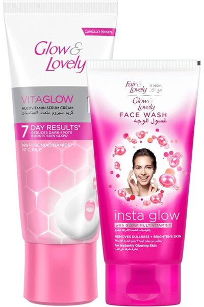 Fair & Lovely كريم فيتامينات متعددة مشرق وجميل المفعول 100 جرام + غسول وجه مش...