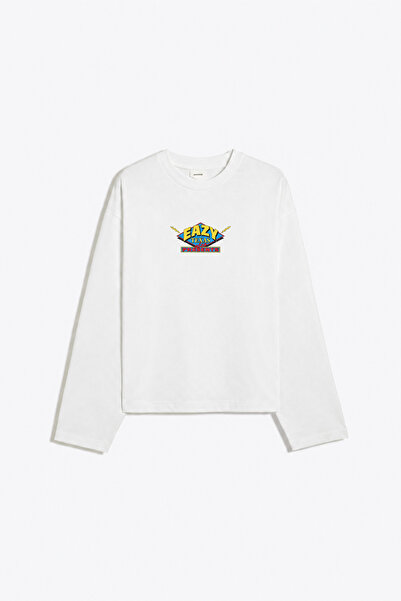 Eazy Co Eazy Unisex Oversize Long Sleeve T-Shirt 100% Cotton Ecru Texas Dept. — El Paso Printed Boxy Fit T-Shirt
