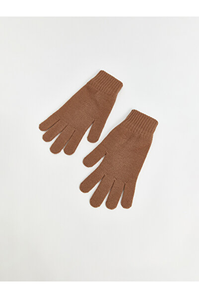 LC Waikiki Lcw Accessories Brown Knitwear Plain Men's Gloves with Nevavm Diff...
