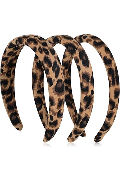 ASKIND 3PCS Leopard Padded Headband Thick Head Band Cheetah Print Headband Cu...