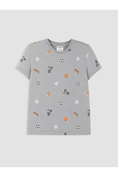 LC Waikiki Two Mt Shop Quality Gray Combed Cotton Printed Standard & Regular ...