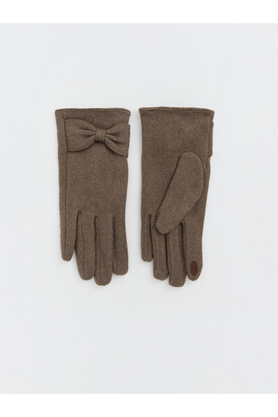 LC Waikiki Lcw Accessories Beige Felt Plain Women's Gloves with Nevavm Differ...
