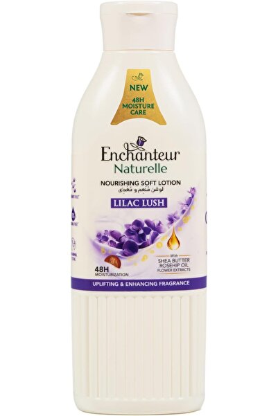 ENCHANTEUR لوشن الجسم المغذي ناتشريل، برائحة الليلك، ترطيب لمدة 48 ساعة مع زب...