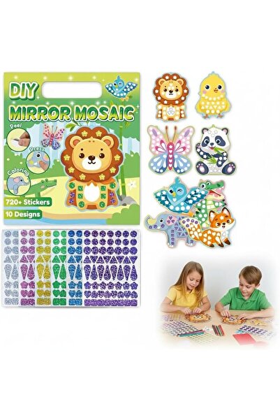 KASTWAVE DIY Mosaic Stickers for Kids, Animal Art Craft Kit with 720+ Sticker...