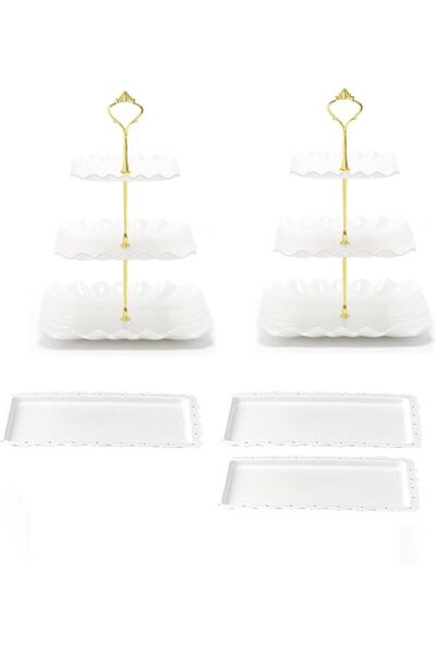 ALMEKAQUZ 5 Pcs Dessert Table Display Set, 2 Pcs 3-Tier Dessert Display Stand...