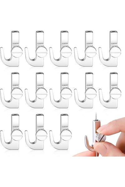 Paporich 12 Pcs Adjustable Hooks for Gallery Picture Hanging System, Picture ...