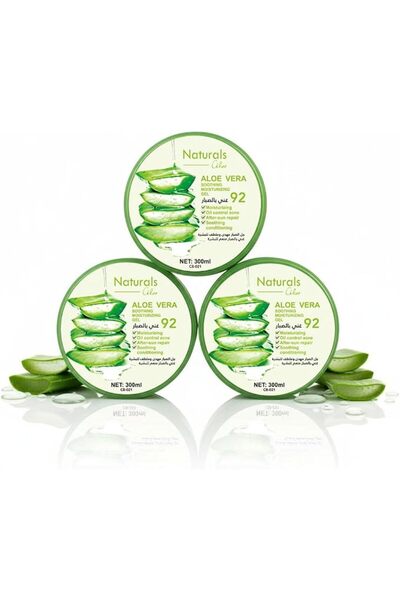 NATURALSHOP جل الألوة فيرا الطبيعي المرطب والمهدئ، 92% ألوة فيرا، مضاد للشيخو...