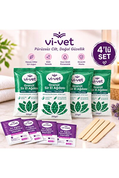 Vi-vet Granül Sir El Ağdası Azulen 250 Gram 4 Adet + 4 Adet Spatula + 4 Adet ...