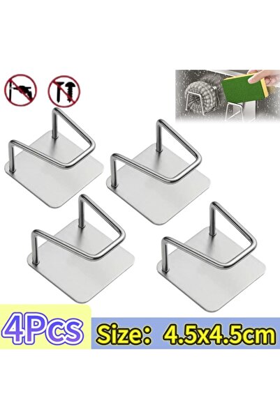 Choice 4pcs Kitchen Sponges Holder Stainless Steel Sink Shelf Adhesive Holder...