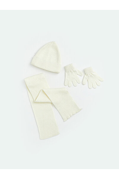 LC Waikiki Nevavm Lcw Baby Mixed Knitwear Plain Baby Girl Scarf, Beanie and G...