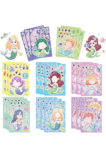 TERRIFI Mermaid Theme Face Stickers for Kids DIY Creative Craft Activity with...