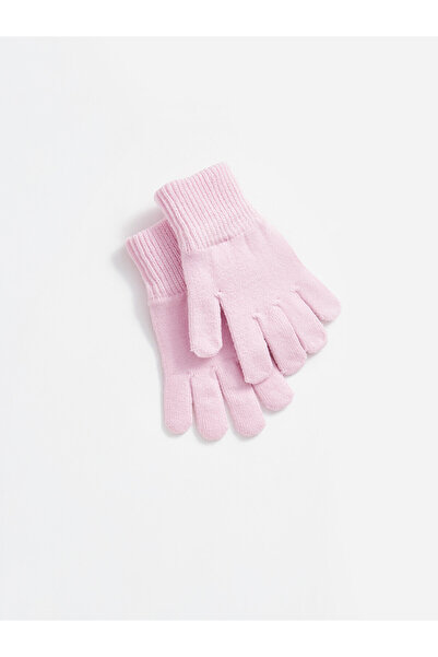 LC Waikiki Lcw Accessories Pink Knitwear Plain Girls' Gloves with Nevavm Diff...
