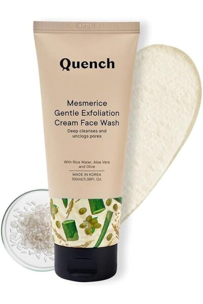 QUENCH BOTANICS Mesmerice Gentle Exfoliation Cream Face Wash | Korean Face Wa...