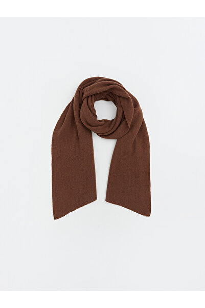 LC Waikiki Lcw Accessories Brown Knitwear Plain Women's Scarf with Nevavm Dif...