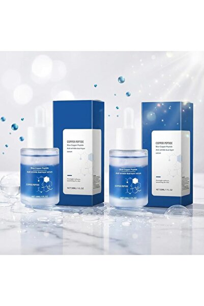 AlSheikaha 2Pcs Blue Copper Peptide Anti-Wrinkle Dual-Layer Serum, Hydrating ...