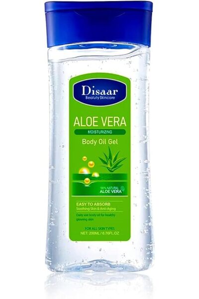 DISAAR Beauty جل زيت الألوة فيرا للجسم من آر بيوتي - مرطب خفيف الوزن سريع الا...