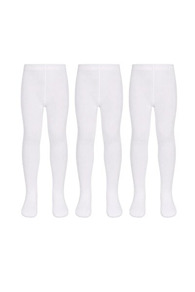 Şerife Hanım Girls' White 40 Denier Cotton Opaque Pantyhose for School Ballet...