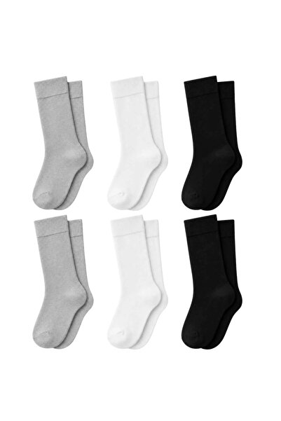 Şerife Hanım Women's Bamboo Long Socks 6-Pack, Seamless Toe Soft Textured Bla...