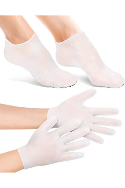 Yelajoy 2-Piece Silicone Moisturizing Glove Socks Set– Premium Material for D...