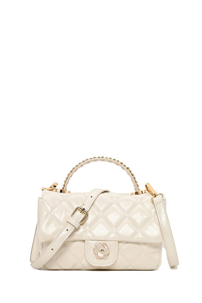 Derimod Women's Cream Long Strap Quilted Shoulder Bag Ab20002553