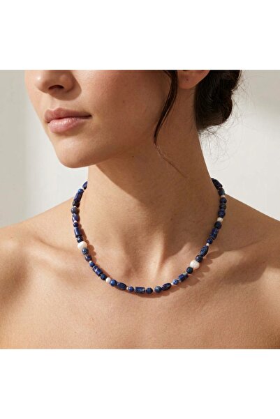 Vesce Atelier Lapis Lazuli İnci Zarafeti Doğaltaş Kolye