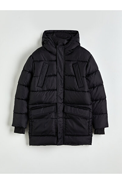 LC Waikiki Two Mt Shop Quality Lcw Kids Black Hooded Boys' Inflatable Coat