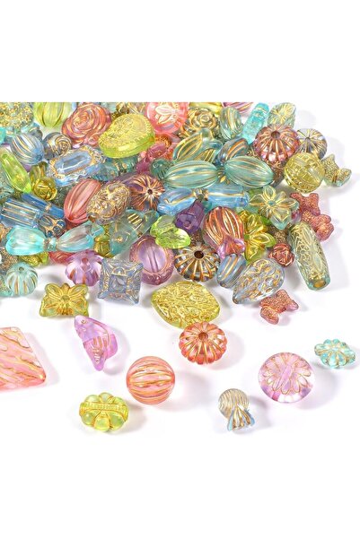 SYOSI Kawaii Aesthetic Beads Assorted, 100g Unique Vintage Bohemia Acrylic Be...